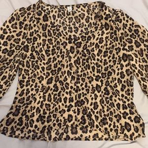 Cheetah button down blouse